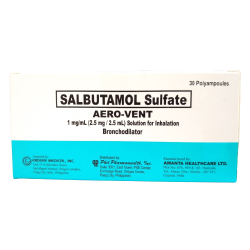 AERO-VENT Salbutamol 1mg / mL Nebule 2.5mL x 30's price in the ...